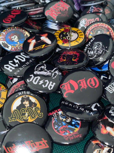 Boton Rock 100 Pz Fotoboton Publicitario 58 Mm Pin