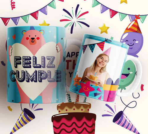 Taza Feliz Cumpleaños Personalizada Diferentes Modelos Foto