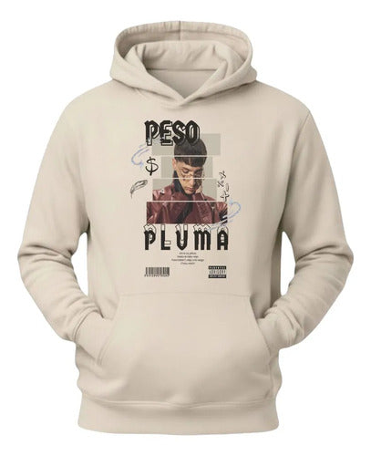 Sudadera Peso Pluma Beige Streetwear Bootleg Vintage Hooded