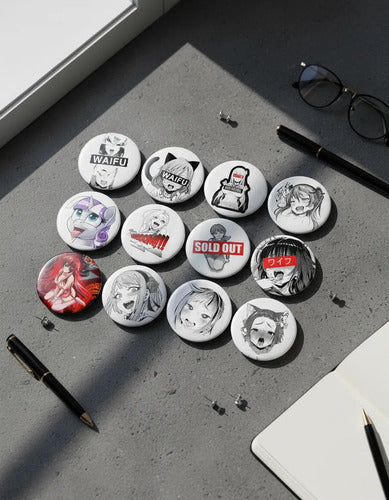 Ahegao 12 Fotoboton 5.8 Cm Boton