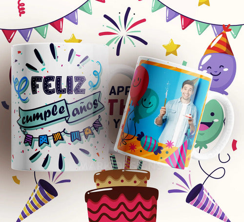 Taza Feliz Cumpleaños Personalizada Diferentes Modelos Foto