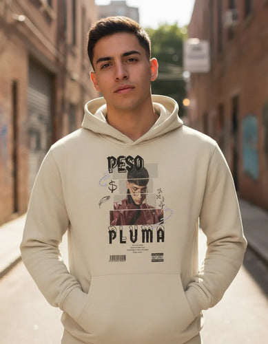 Sudadera Peso Pluma Beige Streetwear Bootleg Vintage Hooded