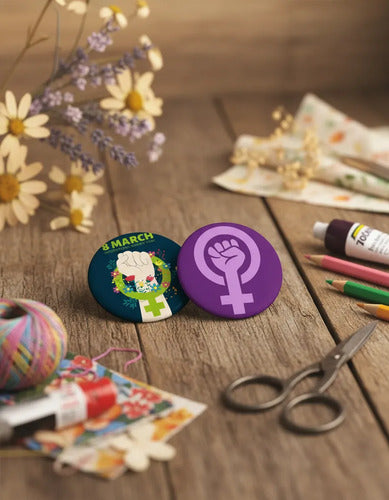 Dia De La Mujer 100 Botones 58 Mm Pin Fotoboton