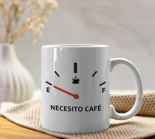 Taza Necesito Cafe Pack De 6 Pz Exelente Calidad