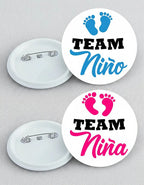 Baby Shower 50 Botones 5.8 Cm Pin Fotoboton Revelacion