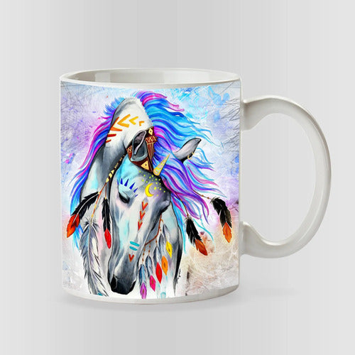 Animales Abstractos Pack 12 Taza Surtido Buho Lobo Leon