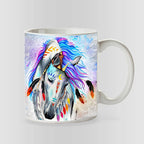 Animales Abstractos Pack 12 Taza Surtido Buho Lobo Leon