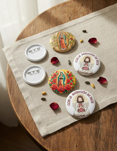 Boton Biblico 100 Pz Fotoboton Publicitario 5.8 Cm Pack Pin