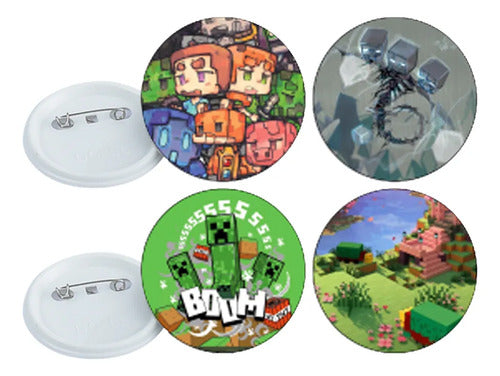 Minecraft 50 Botones 5.8 Cm Pin Fotoboton Mayoreo Videojuego