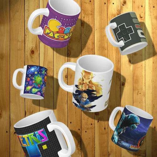 Lote 36 Tazas Gamer Personalizadas Diseños Videojuegos Retro