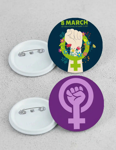 Dia De La Mujer 100 Botones 58 Mm Pin Fotoboton