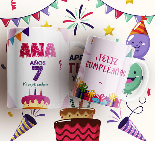 Taza Feliz Cumpleaños Personalizada Diferentes Modelos Foto