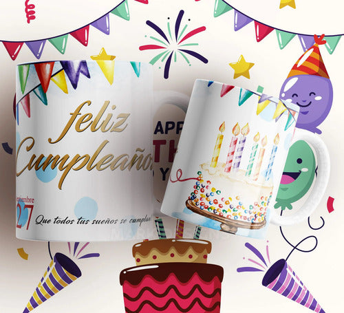 Taza Feliz Cumpleaños Personalizada Diferentes Modelos Foto