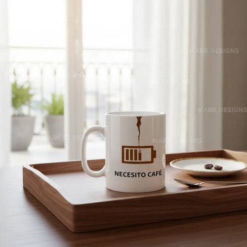 Taza Necesito Cafe Pack De 6 Pz Exelente Calidad