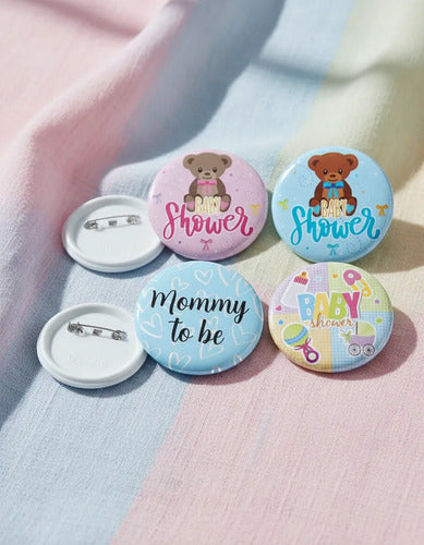 Baby Shower 50 Botones 5.8 Cm Pin Fotoboton Revelacion