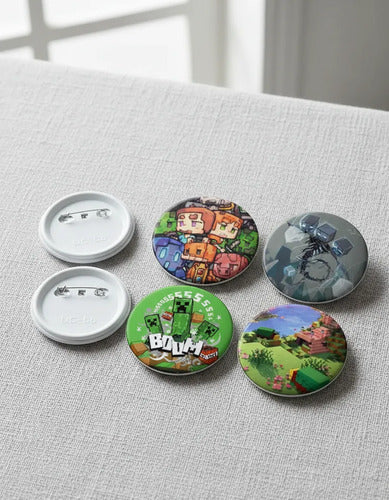 Minecraft 50 Botones 5.8 Cm Pin Fotoboton Mayoreo Videojuego
