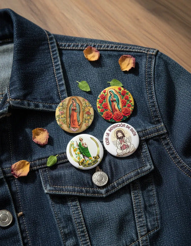 Boton Biblico 100 Pz Fotoboton Publicitario 5.8 Cm Pack Pin