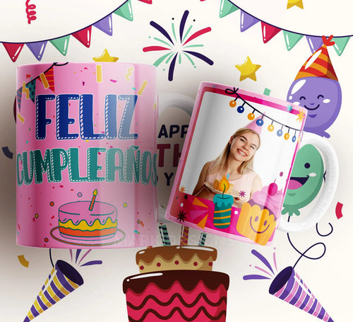 Taza Feliz Cumpleaños Personalizada Diferentes Modelos Foto