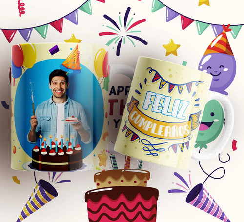 Taza Feliz Cumpleaños Personalizada Diferentes Modelos Foto