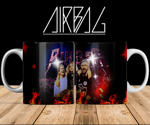 Taza Airbag Banda Rock Nunca Lo Olvides