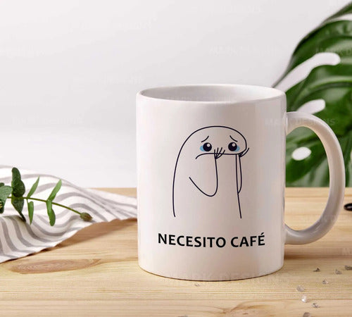 Taza Necesito Cafe Pack De 6 Pz Exelente Calidad
