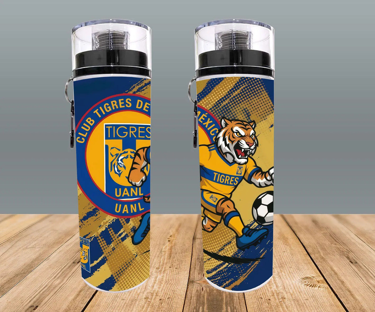 Botella Deportiva Tigres Cilindro Uanl Regalo Futbol