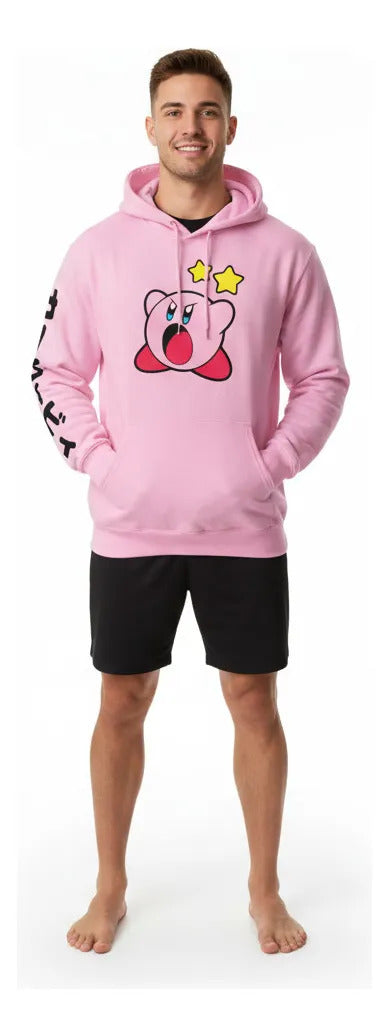 Sudadera Hoodie Kirby Videojuego Gorro Estampado Premium