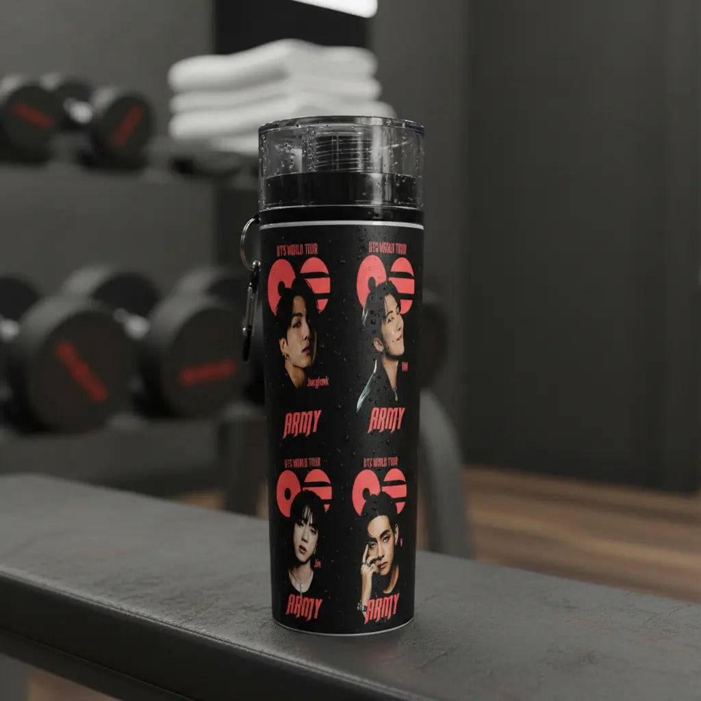 Botella Deportiva Bts World Tour Cilindro Kpop Aesthetic
