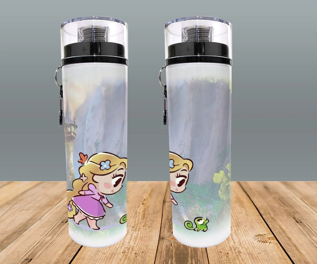 Botella Deportiva Princesas Personajes Animados Cilindro