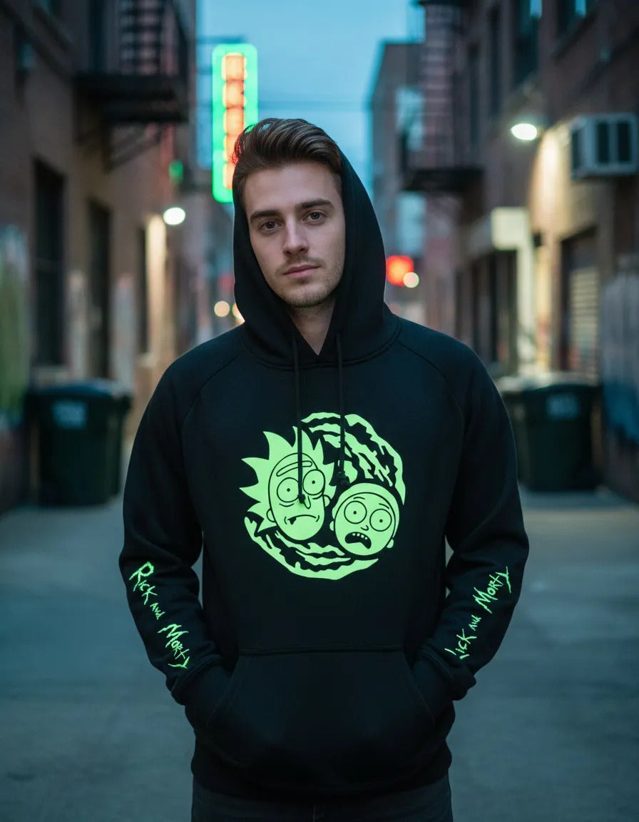 Sudadera Rick And Morty Luminiscente Brilla Oscuridad