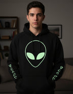 Alien Luminiscente Sudadera Hoodie Brilla Oscuridad Ovnis