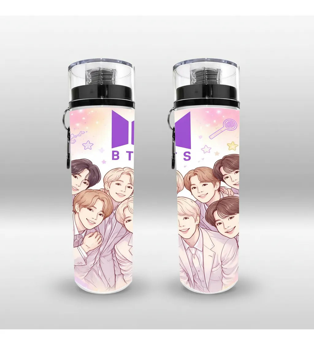 Botella Deportiva Bts Edicion Anime Manga Cilindro Kpop