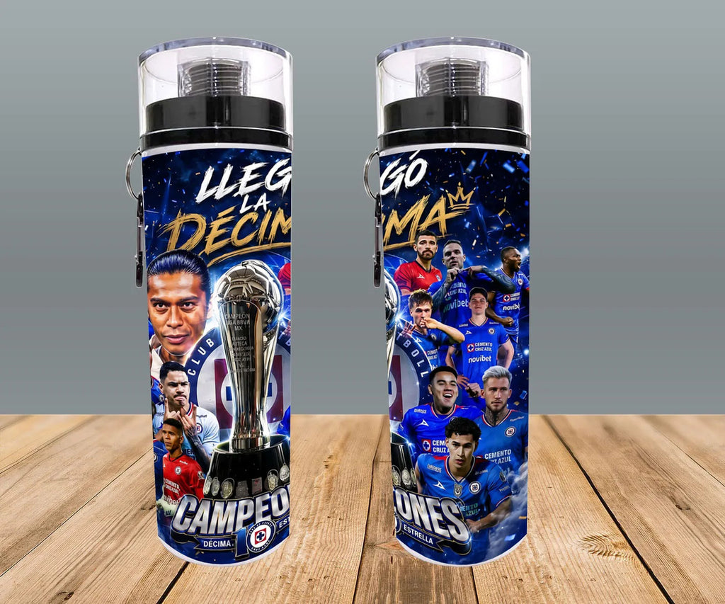 Botella Deportiva Cruz Azul Campeón 2026 La Décima Futbol