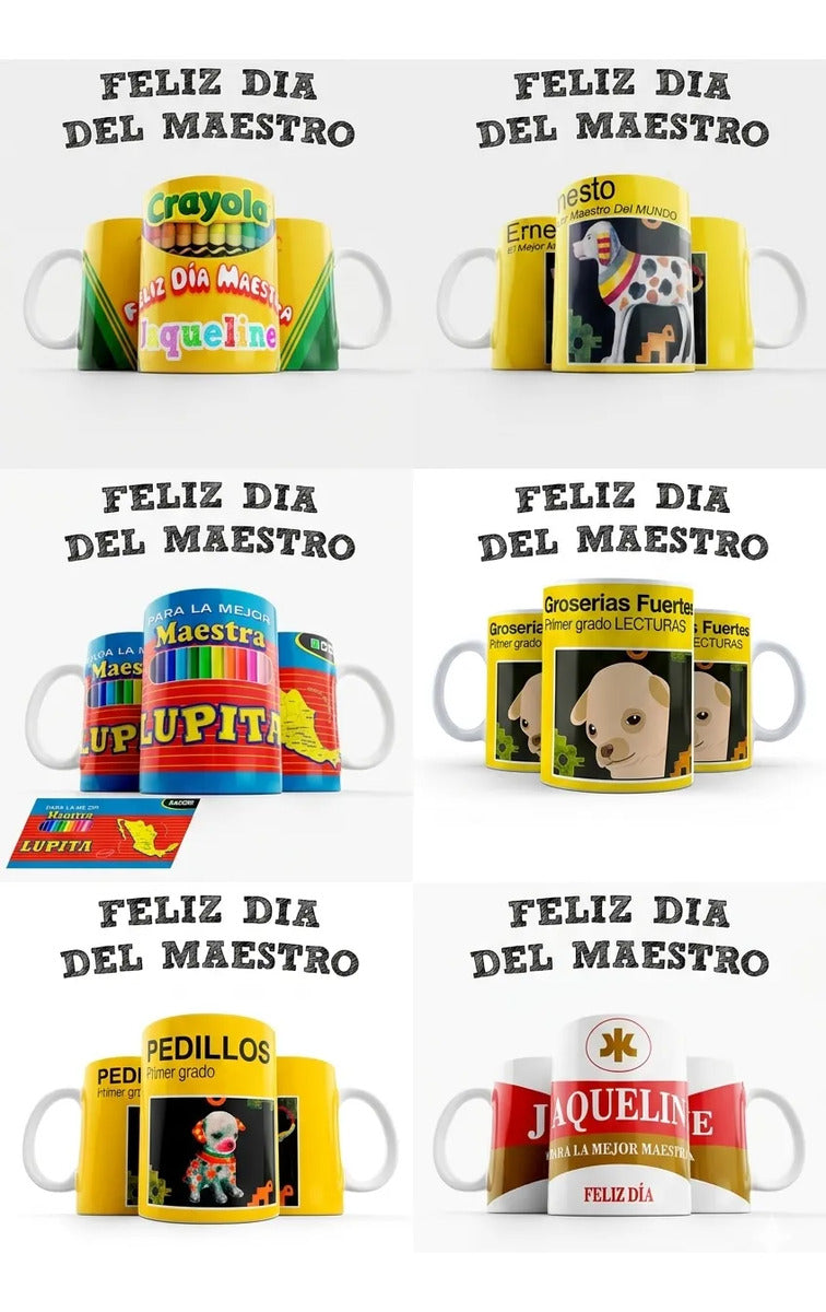 36 Tazas Regalo Día Del Maestro Personalizada Varios Diseños