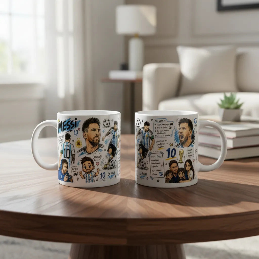 Taza Messi Futbol Copa Del Mundo Argentina Sublimada 11 Oz