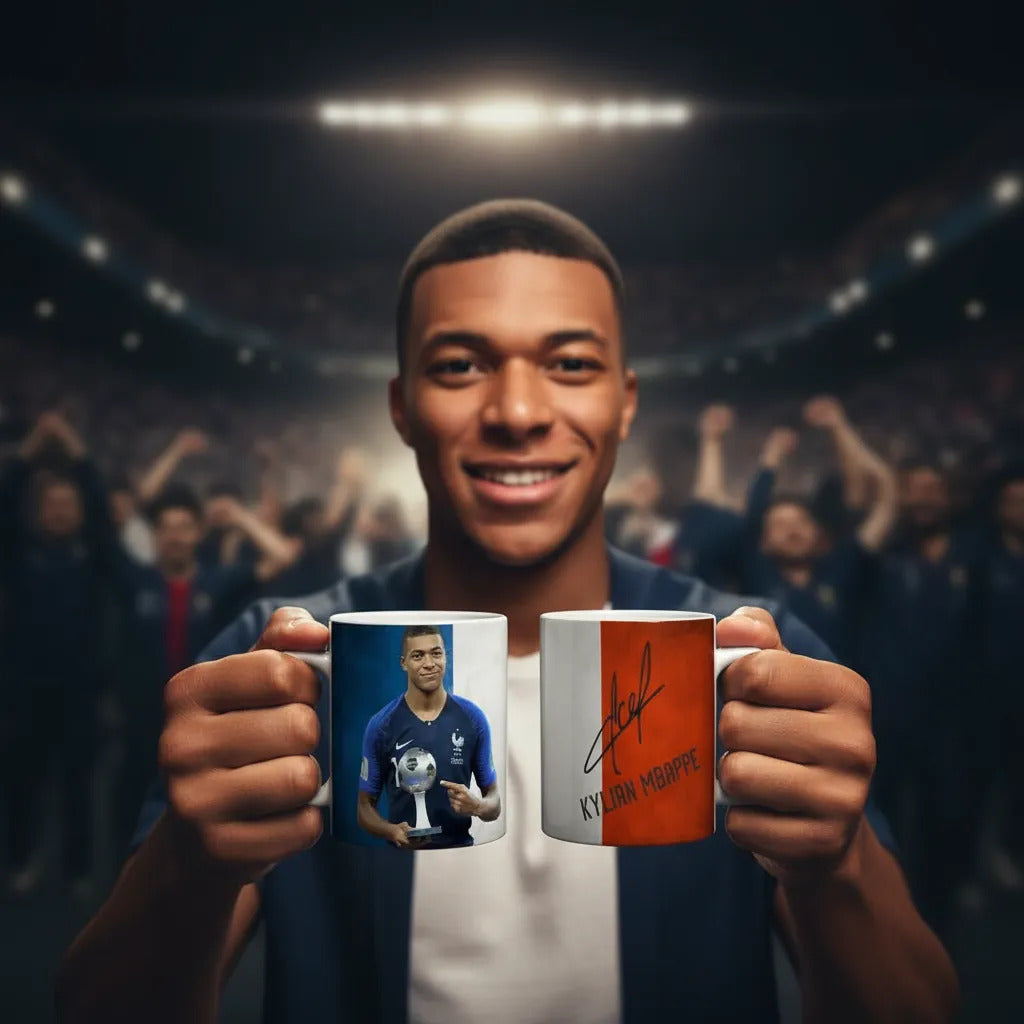 Taza Kylian Mbappe Futbol Francia Colección Ceramica 11oz