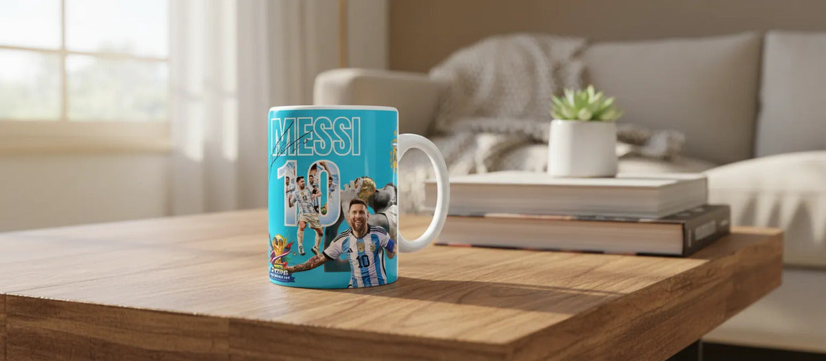 Taza Messi Futbol Copa Del Mundo Argentina Sublimada 11 Oz
