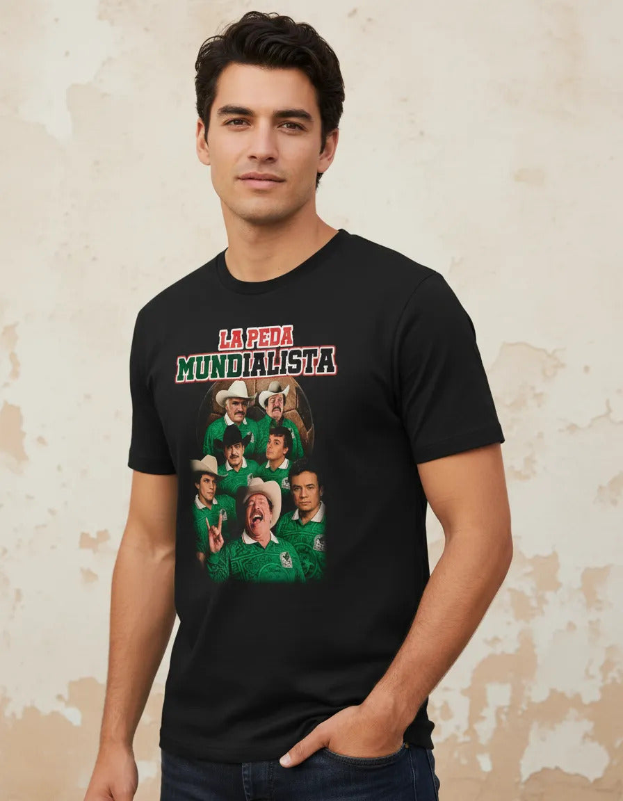 Playera La Peda Mundialista Estilo Mexico Fiestas Futbol