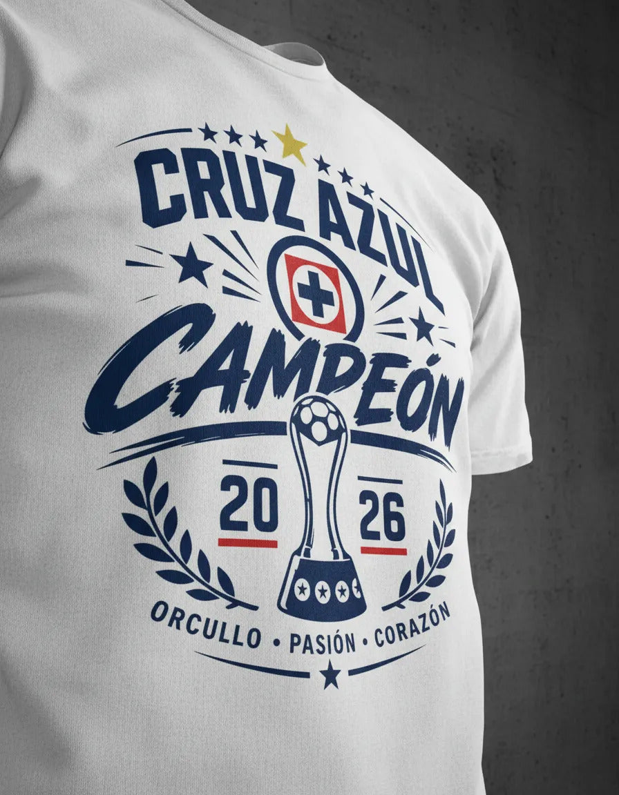 Playera Cruz Azul Campeón 2026 La Décima Futbol Algodon