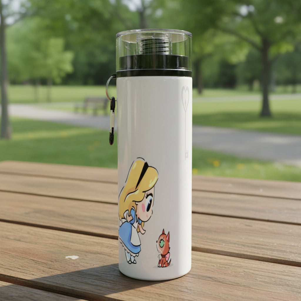 Botella Deportiva Princesas Personajes Animados Cilindro