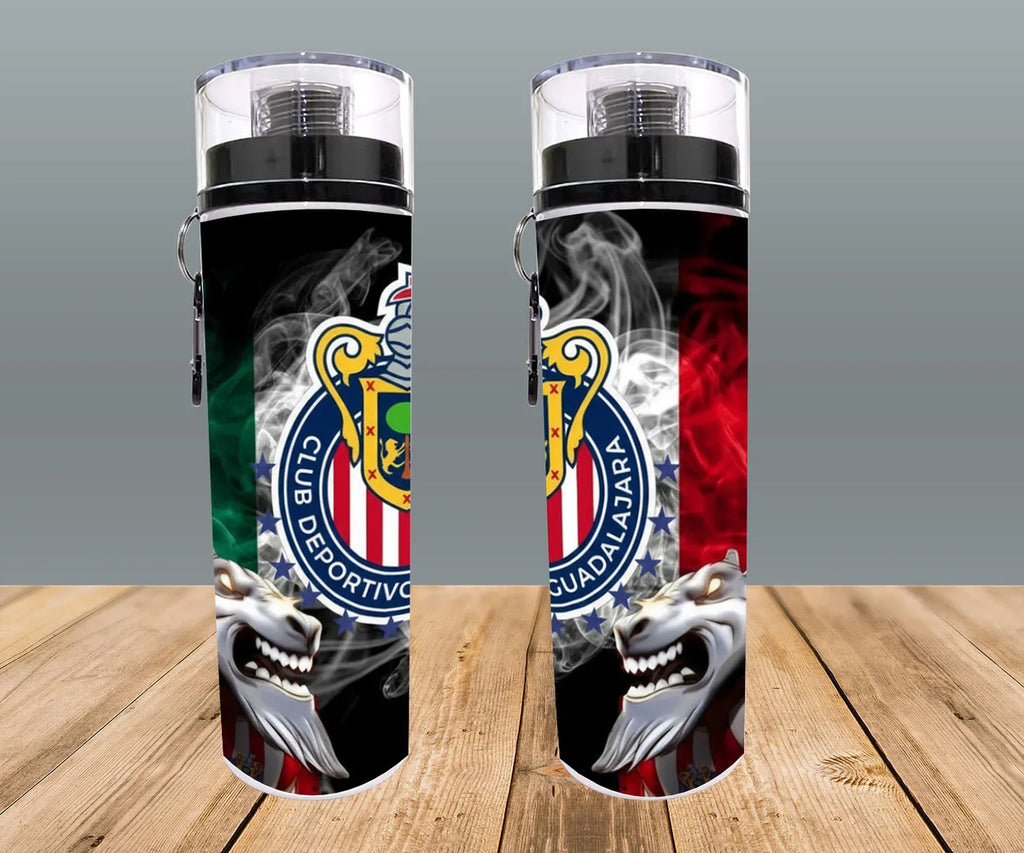 Botella Deportiva Chivas Guadalaja Cilindro Rebaño Futbol