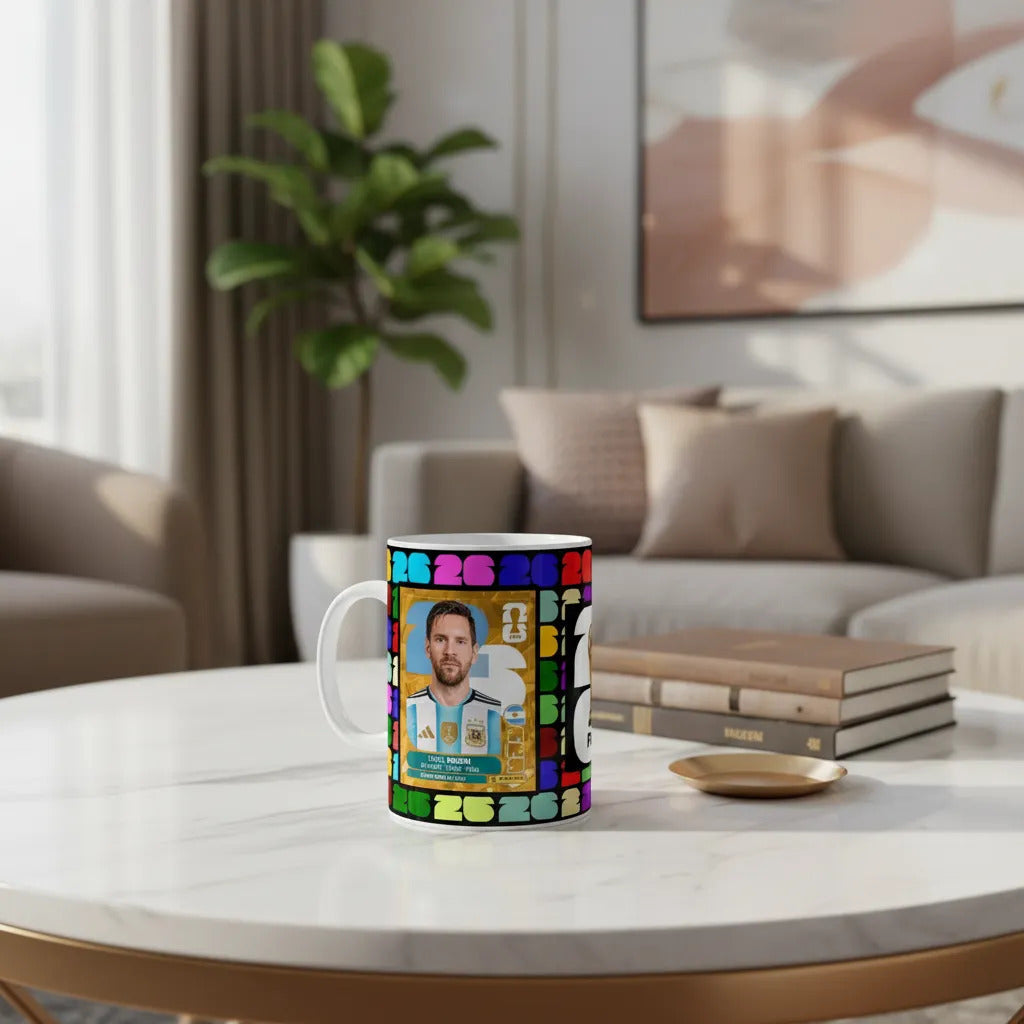 Taza Figuras Mundial Messi Cristiano Neymar Mbappe Futbol