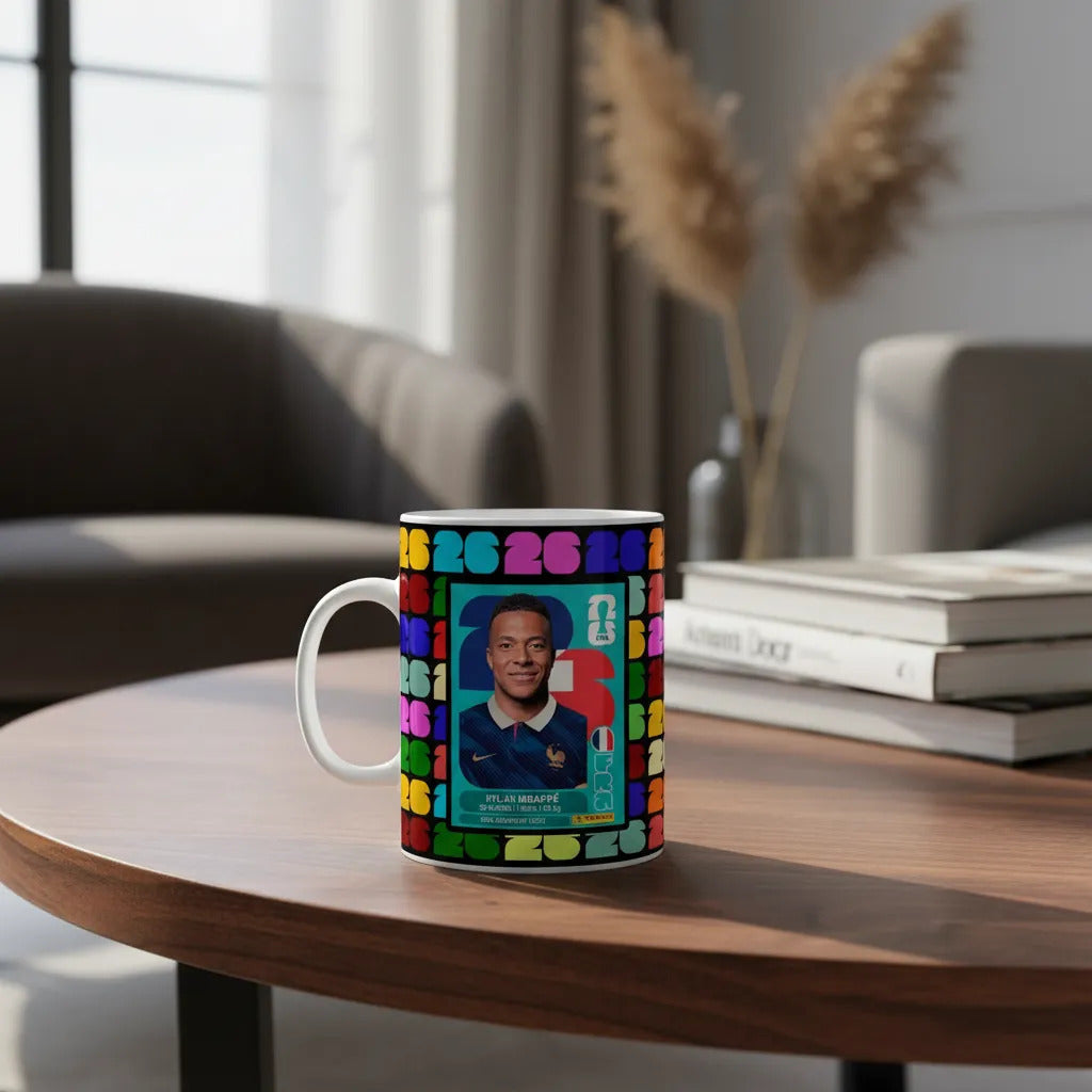 Taza Figuras Mundial Messi Cristiano Neymar Mbappe Futbol