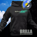 Space X Sudadera Hoodie Luminiscente Brilla En La Oscuridad