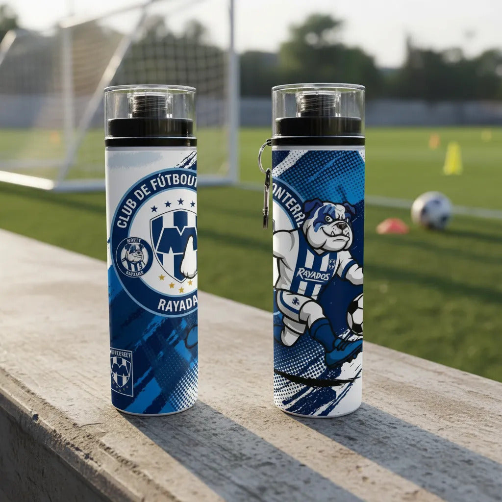Botella Deportiva Rayados De Monterrey Cilindro Futbol