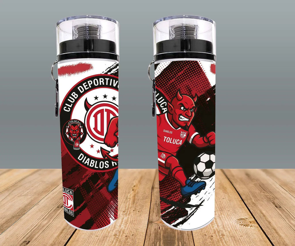 Botella Deportiva Toluca Cilindro Diablos Rojos Futbol