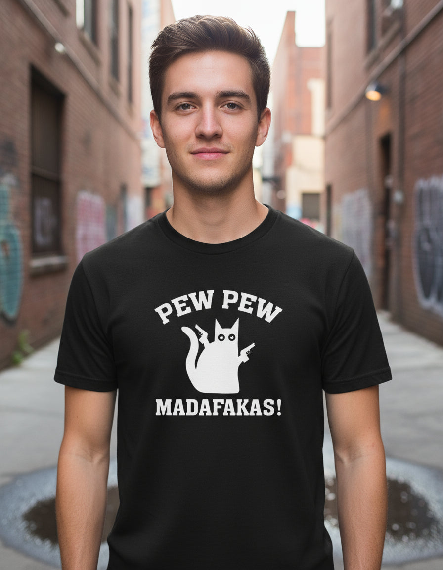 Pew Pew Madafakas Playera Cat