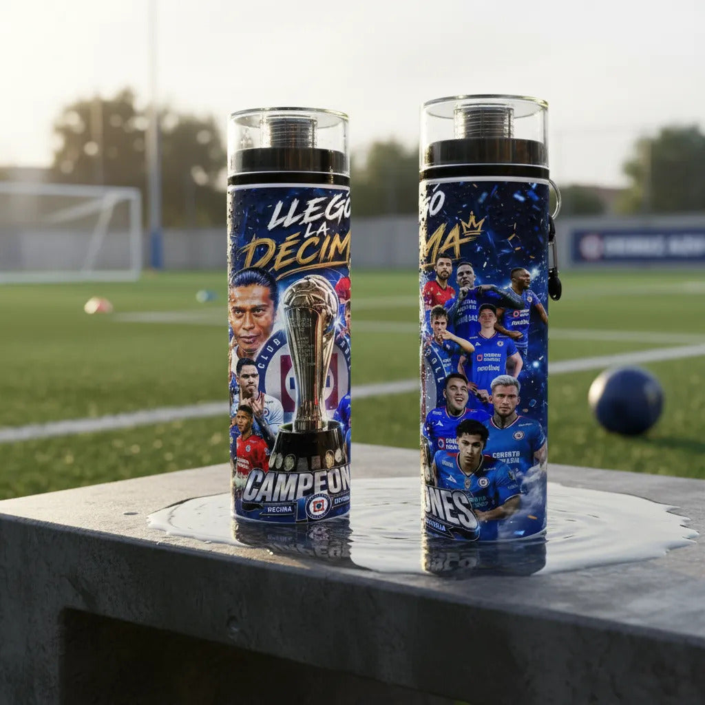 Botella Deportiva Cruz Azul Campeón 2026 La Décima Futbol