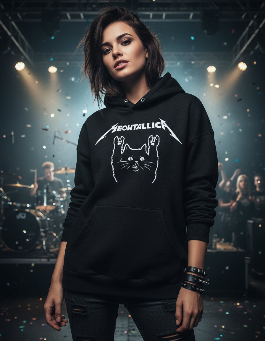 Mewtallica Sudadera Hoodie Metallica Heavy Metal Hard Rock