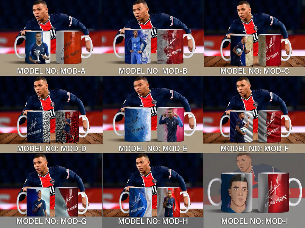 Taza Kylian Mbappe Futbol Francia Colección Ceramica 11oz